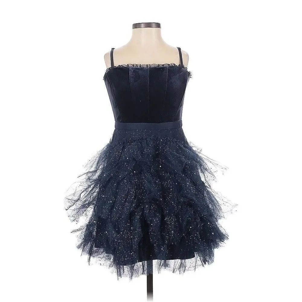 Betsy & Adam Tulle Fit and Flare Mini Dress - Picture 4 of 5